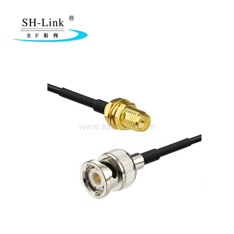 BNC male to RP SMA female with RG174 coaxial cable